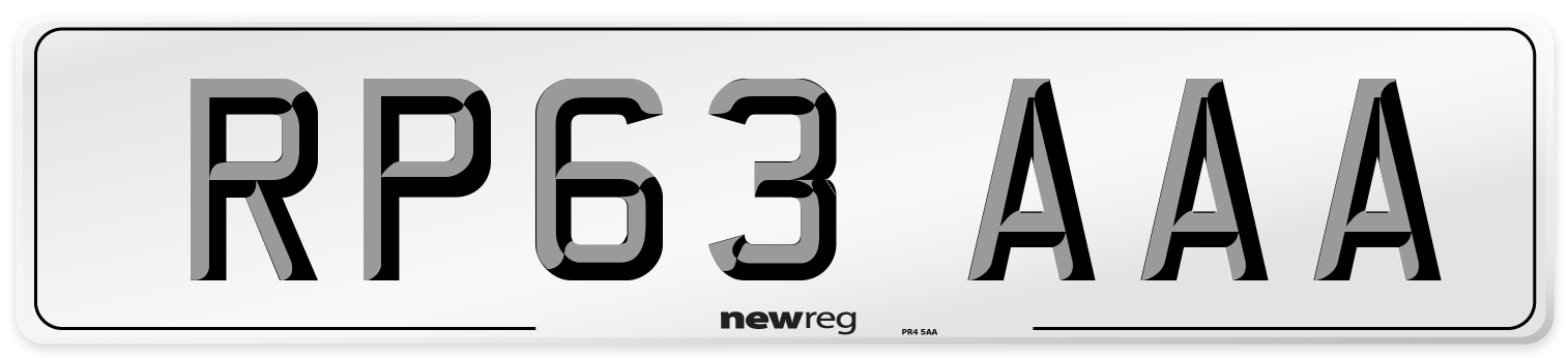 RP63 AAA Number Plate from New Reg